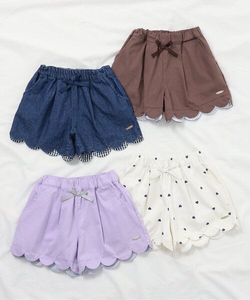 apres les cours（アプレレクール）の「【ジュニア対応】スカラップショートパンツ（その他パンツ・キッズ・アイボリー/インディゴブルー/ラベンダー/ブラウン・80/90/100/110/120/130/140）」の18枚目の写真