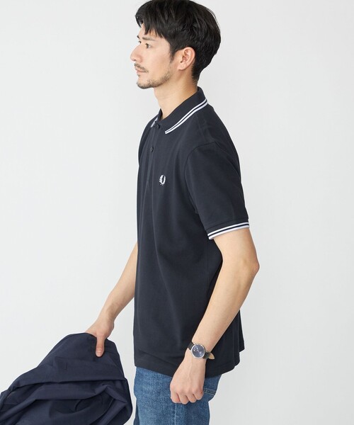 FRED PERRY（フレッドペリー）の「FRED PERRY: M3600 TWIN TIPPED FRED PERRY ポロシャツ（ポロシャツ・メンズ・ネイビー/ブラック・LARGE/MEDIUM/SMALL/X-LARGE）」の4枚目の写真