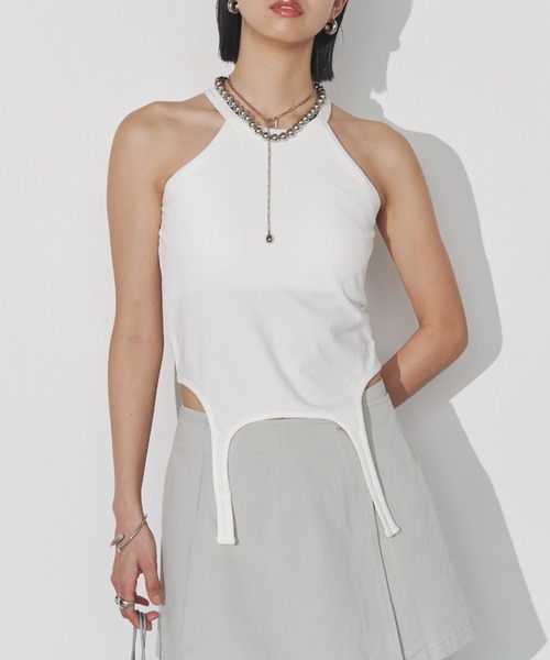 Solace（ソレイス）の「アメスリガーターリブカップインタンクトップ（タンクトップ・レディース・ブラック/ホワイト・FREE）」の10枚目の写真