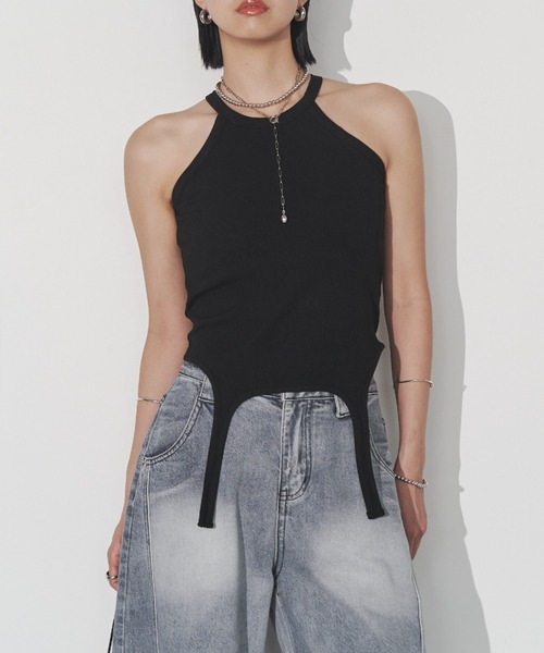 Solace（ソレイス）の「アメスリガーターリブカップインタンクトップ（タンクトップ・レディース・ブラック/ホワイト・FREE）」の3枚目の写真