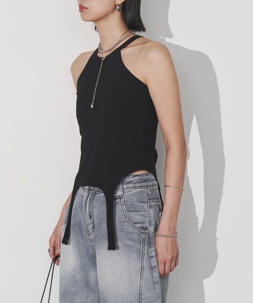 Solace（ソレイス）の「アメスリガーターリブカップインタンクトップ（タンクトップ・レディース・ブラック/ホワイト・FREE）」の5枚目の写真