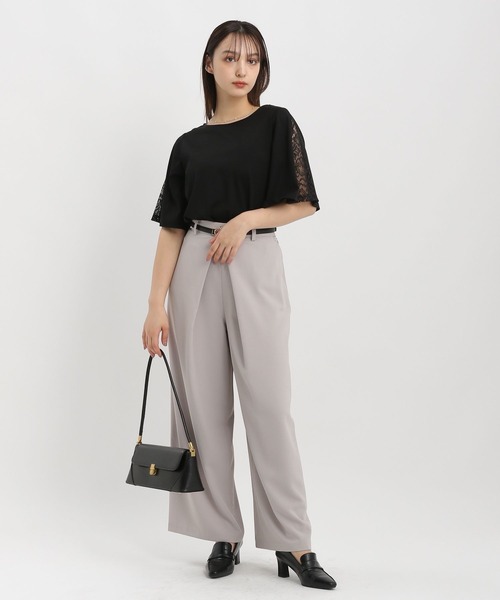 Andemiu（アンデミュウ）の「フレアソデレースTシャツ451398（Tシャツ/カットソー・レディース・ブルー/オフホワイト/ネイビー/ブラック・FREE）」の21枚目の写真