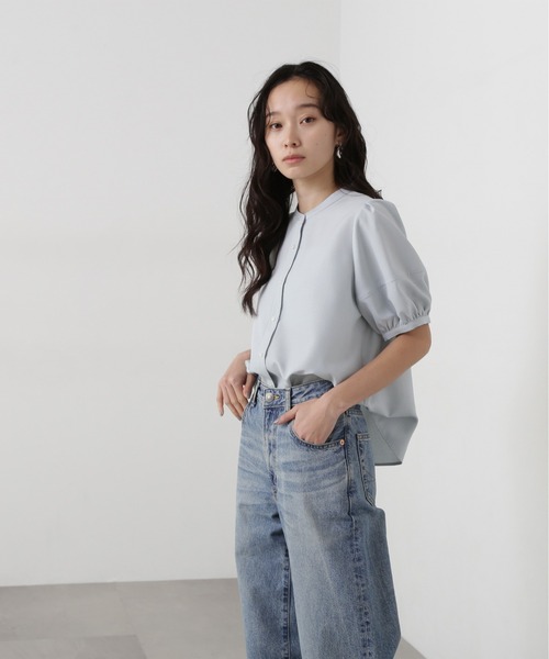 N.（N. Natural Beauty Basic）（エヌエヌナチュラルビューティーベーシック）の「リネンライク切替スリーブブラウス（シャツ/ブラウス・レディース・ネイビー系/ベージュ/ブルー系その他・MEDIUM）」の18枚目の写真