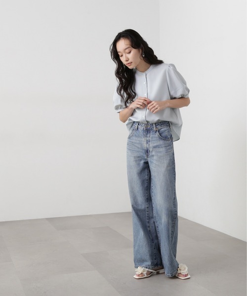 N.（N. Natural Beauty Basic）（エヌエヌナチュラルビューティーベーシック）の「リネンライク切替スリーブブラウス（シャツ/ブラウス・レディース・ネイビー系/ベージュ/ブルー系その他・MEDIUM）」の19枚目の写真