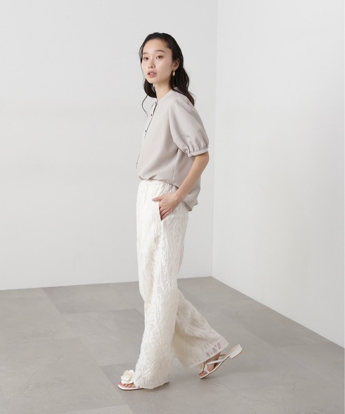 N.（N. Natural Beauty Basic）（エヌエヌナチュラルビューティーベーシック）の「リネンライク切替スリーブブラウス（シャツ/ブラウス・レディース・ネイビー系/ベージュ/ブルー系その他・MEDIUM）」の5枚目の写真