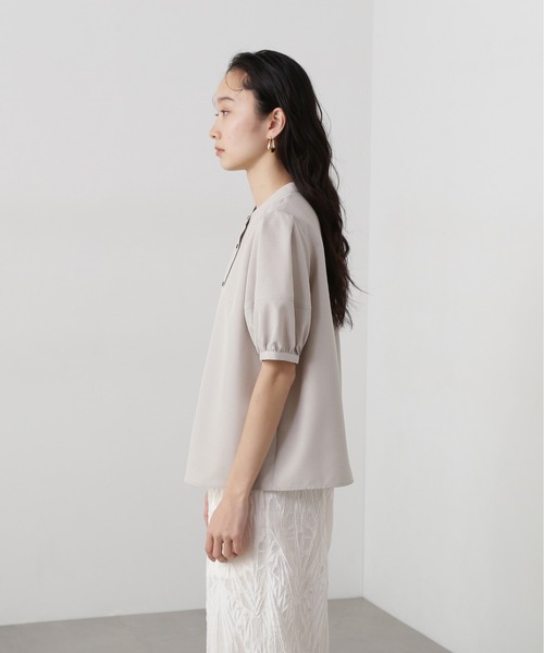 N.（N. Natural Beauty Basic）（エヌエヌナチュラルビューティーベーシック）の「リネンライク切替スリーブブラウス（シャツ/ブラウス・レディース・ネイビー系/ベージュ/ブルー系その他・MEDIUM）」の11枚目の写真