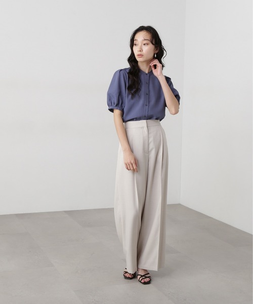 N.（N. Natural Beauty Basic）（エヌエヌナチュラルビューティーベーシック）の「リネンライク切替スリーブブラウス（シャツ/ブラウス・レディース・ネイビー系/ベージュ/ブルー系その他・MEDIUM）」の22枚目の写真