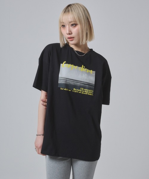 ENVYM(アンビー)の「フォトプリントビックシルエットTシャツ(Tシャツ/カットソー・レディース・ブラック/ホワイト・FREE)」の21枚目の写真