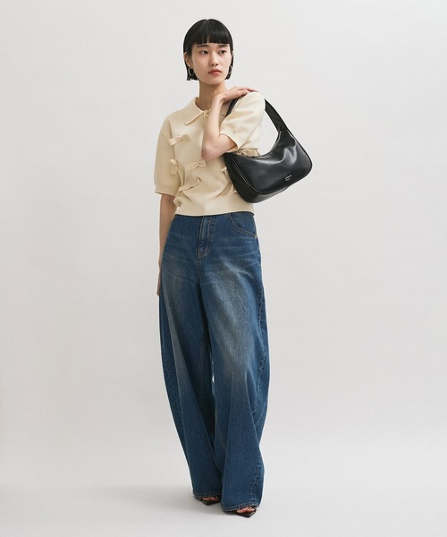 ADAM ET ROPE'（アダムエロペ）の「ワンハンドルラウンドロゴバッグ（ハンドバッグ・レディース・ブラック/ホワイト系その他5・FREE）」の6枚目の写真