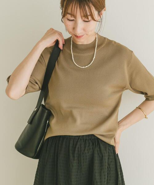 ITEMS URBANRESEARCH(アイテムズ アーバンリサーチ)の「ソウバリハンソデニット(ニット/セーター・レディース・ベージュ系その他/オフホワイト/ブラック・FREE)」の3枚目の写真