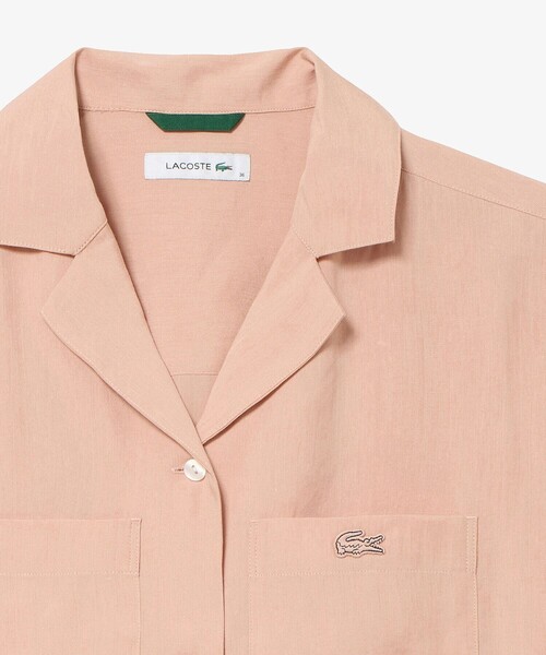 LACOSTE（ラコステ）の「リネン×レーヨンオープンカラーシャツ（シャツ/ブラウス・レディース・グレイッシュブルー/ブラウン・34/36/38/40）」の20枚目の写真