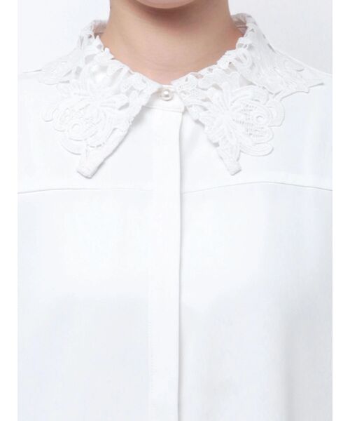 TONAL(トーナル)の「ケミカルレーススリーブブラウス(シャツ/ブラウス・レディース・オフホワイト/ブラック/ライトブルー・MEDIUM)」の22枚目の写真