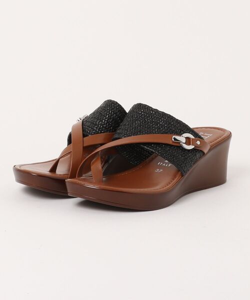 ITALIAN SHOEMAKERS(イタリアンシューメーカー)の「【ITALIAN SHOEMAKERS】クロスストラップトングミュールサンダル(952346)(サンダル・レディース・ベージュ/ブラック・38/35/36/37)」の8枚目の写真
