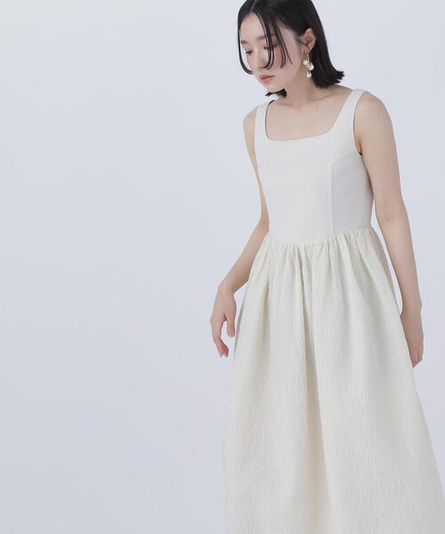 セール】◇【BLANC】ジャガードドッキングフォルムワンピース