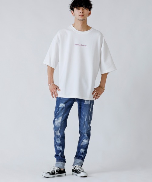 London Denim（ロンドンデニム）の「Brent Skinny Slim Fit Crash Jean/クラッシュ スキニーパンツ（デニムパンツ・メンズ・インディゴブルー・SMALL/MEDIUM/LARGE/X-LARGE）」の5枚目の写真