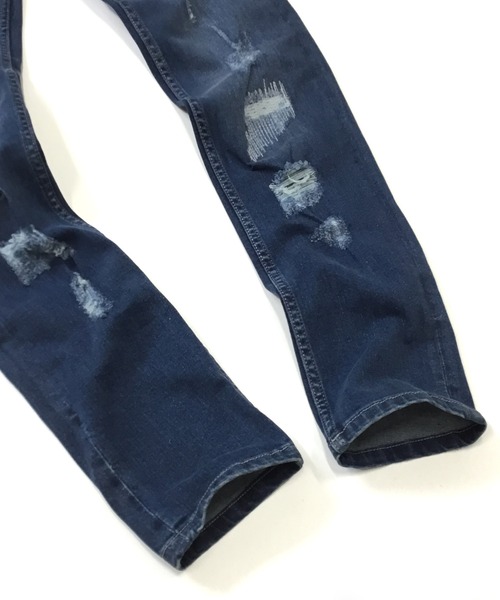 London Denim（ロンドンデニム）の「Brent Skinny Slim Fit Crash Jean/クラッシュ スキニーパンツ（デニムパンツ・メンズ・インディゴブルー・SMALL/MEDIUM/LARGE/X-LARGE）」の11枚目の写真