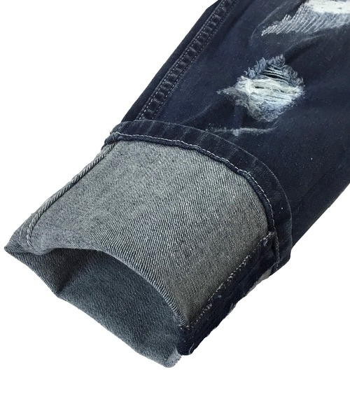 London Denim（ロンドンデニム）の「Brent Skinny Slim Fit Crash Jean/クラッシュ スキニーパンツ（デニムパンツ・メンズ・インディゴブルー・SMALL/MEDIUM/LARGE/X-LARGE）」の13枚目の写真