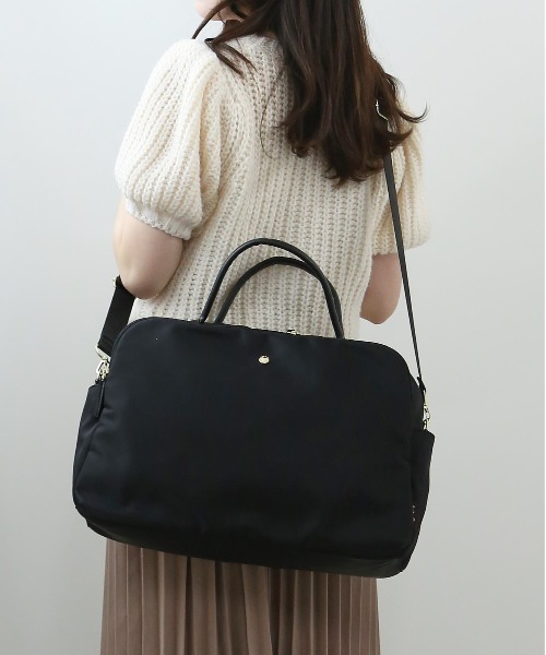 Legato Largo（レガートラルゴ）の「Legato Largo 肩楽撥水ナイロン 2WAYボストン（ボストンバッグ・レディース・ライトブラウン/ブラック・FREE）」の9枚目の写真