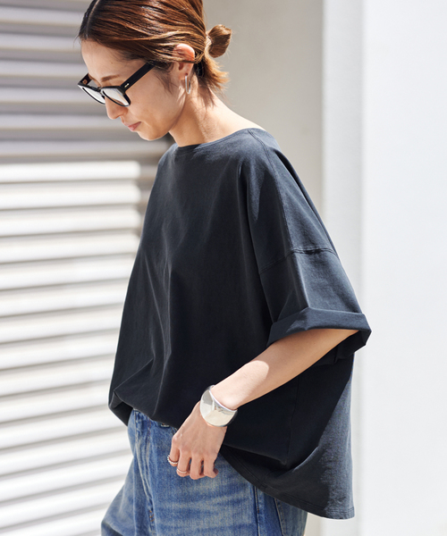 フレームワーク　ドライタッチコットンS/S-Tee 新品未使用　ネイビー セール】ドライタッチコットンS/S-Tee（Tシャツ/カットソー