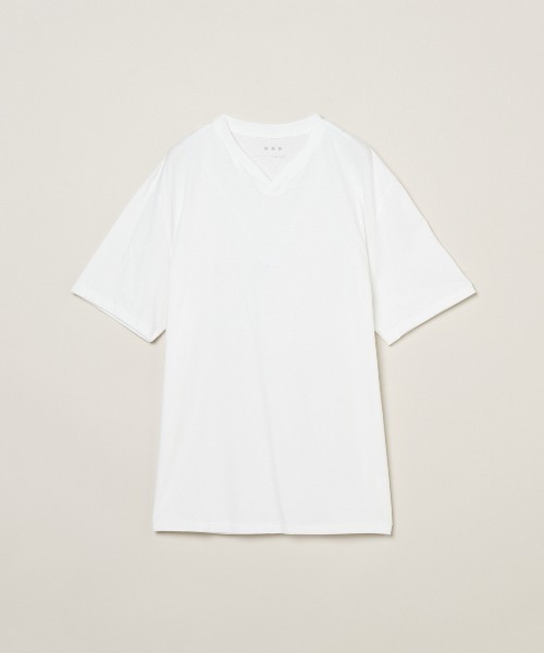 three dots(スリードッツ)の「サンデッドジャージー スキッパー Tシャツ(Tシャツ/カットソー・メンズ・ダークオリーブ/ホワイト/ライトグレー/ネイビー/ブラック/ブラウン系その他・MEDIUM/LARGE/SMALL/X-LARGE)」の2枚目の写真