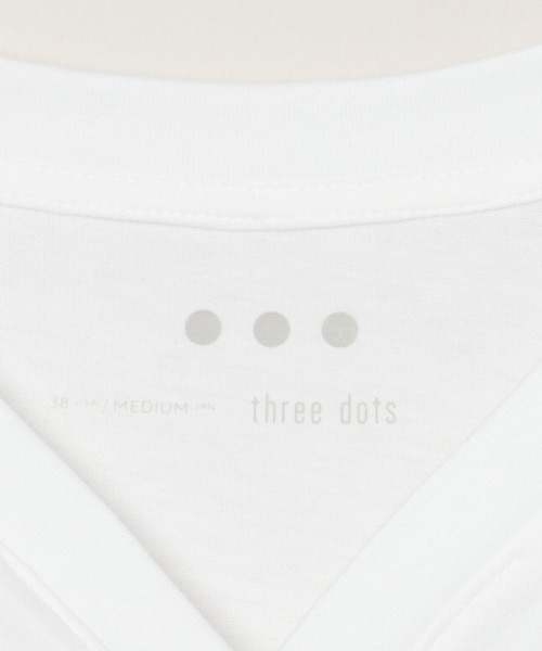 three dots(スリードッツ)の「サンデッドジャージー スキッパー Tシャツ(Tシャツ/カットソー・メンズ・ダークオリーブ/ホワイト/ライトグレー/ネイビー/ブラック/ブラウン系その他・MEDIUM/LARGE/SMALL/X-LARGE)」の12枚目の写真