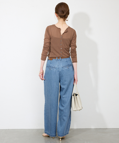 新品未使用　SLOBE IENA LEDENIM TUCK TROUSER 34 パンツ SLOBE IENA LEDENIM TUCK TROUSER 34 パンツ LEDENIM TUCK