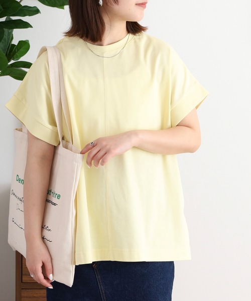 hunch(ハンチ)の「hunch 紫外線で色が変わる。文字ロゴプリント ボクシーシルエット Tシャツ(Tシャツ/カットソー・レディース・グレイッシュベージュ/レモンイエロー/ブラック/ホワイト・FREE)」の2枚目の写真