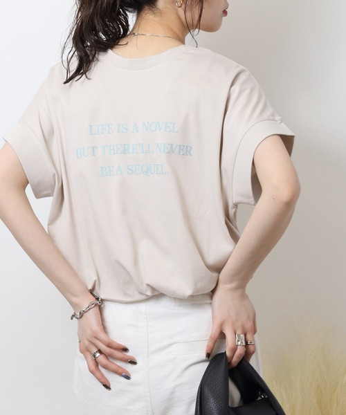 hunch(ハンチ)の「hunch 紫外線で色が変わる。文字ロゴプリント ボクシーシルエット Tシャツ(Tシャツ/カットソー・レディース・グレイッシュベージュ/レモンイエロー/ブラック/ホワイト・FREE)」の20枚目の写真