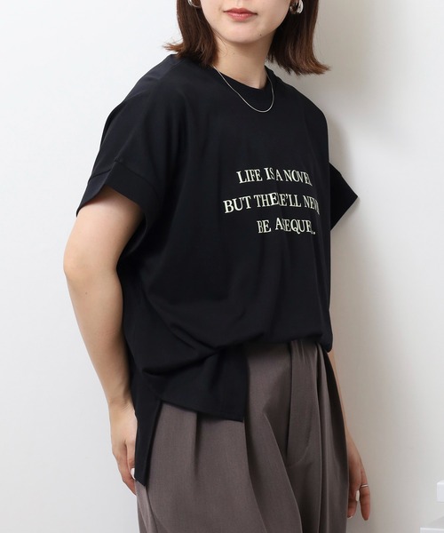 tシャツ hooked Tシャツ レディース antiqua ハンドステッチデザインTシャツ Tシャツ レディース
