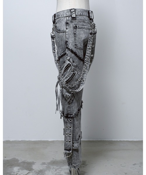 REFLEM/レフレム』サスペンダー付きフレアデニムパンツ ユニセックス