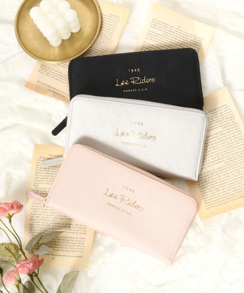 Lee(リー)の「Lee(リー)メタルロゴ合皮ラウンドファスナー長財布/フェイクレザーウォレット(財布・レディース・ブラック/ピンク/シルバー・FREE)」の4枚目の写真