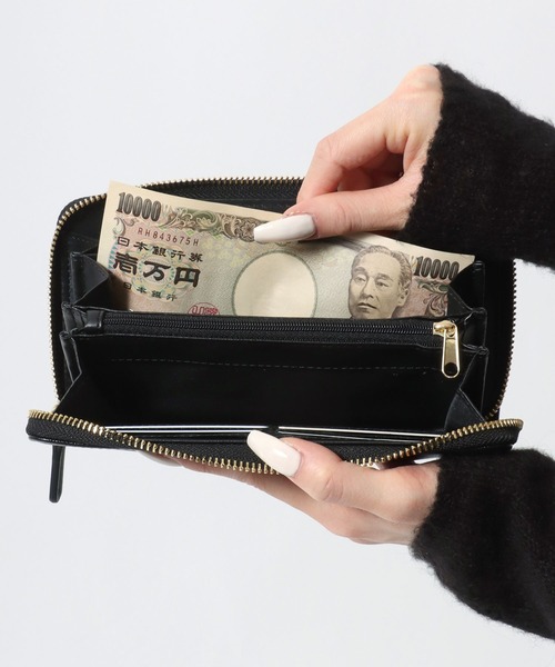 Lee(リー)の「Lee(リー)メタルロゴ合皮ラウンドファスナー長財布/フェイクレザーウォレット(財布・レディース・ブラック/ピンク/シルバー・FREE)」の19枚目の写真