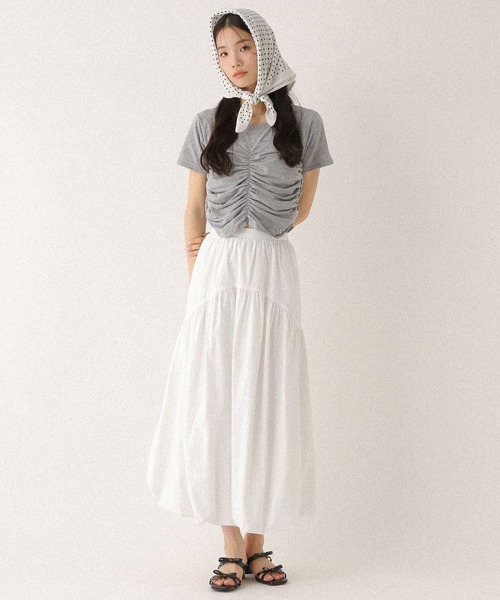 Heather（ヘザー）の「フロントギャザーTEE　497307（Tシャツ/カットソー・レディース・グレー/オフホワイト/ブルー・FREE）」の11枚目の写真