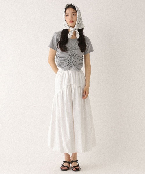 Heather（ヘザー）の「フロントギャザーTEE　497307（Tシャツ/カットソー・レディース・グレー/オフホワイト/ブルー・FREE）」の12枚目の写真