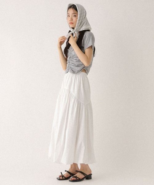 Heather（ヘザー）の「フロントギャザーTEE　497307（Tシャツ/カットソー・レディース・グレー/オフホワイト/ブルー・FREE）」の13枚目の写真