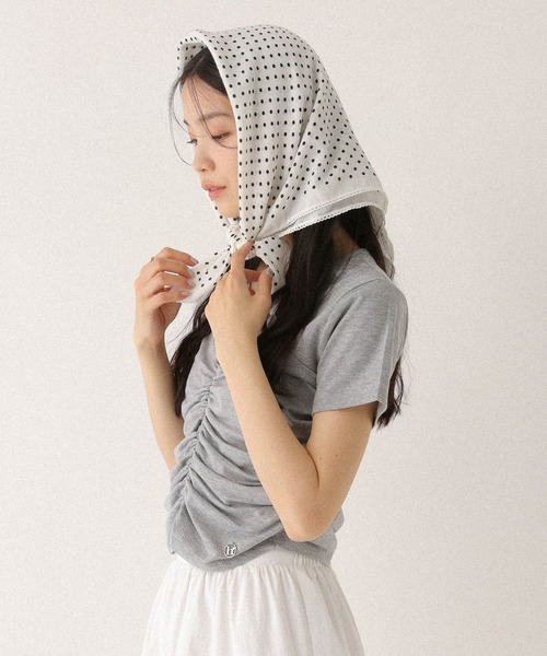 Heather（ヘザー）の「フロントギャザーTEE　497307（Tシャツ/カットソー・レディース・グレー/オフホワイト/ブルー・FREE）」の18枚目の写真