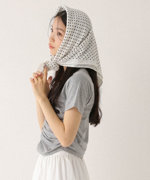 Heather（ヘザー）の「フロントギャザーTEE　497307（Tシャツ/カットソー・レディース・グレー/オフホワイト/ブルー・FREE）」の19枚目の写真