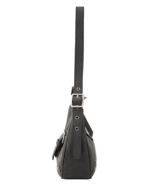 X-girl（エックスガール）の「DISTRESSED FAUX LEATHER BELT HAND BAG（ハンドバッグ・レディース・ブラック/ブラウン・ONE SIZE）」の4枚目の写真