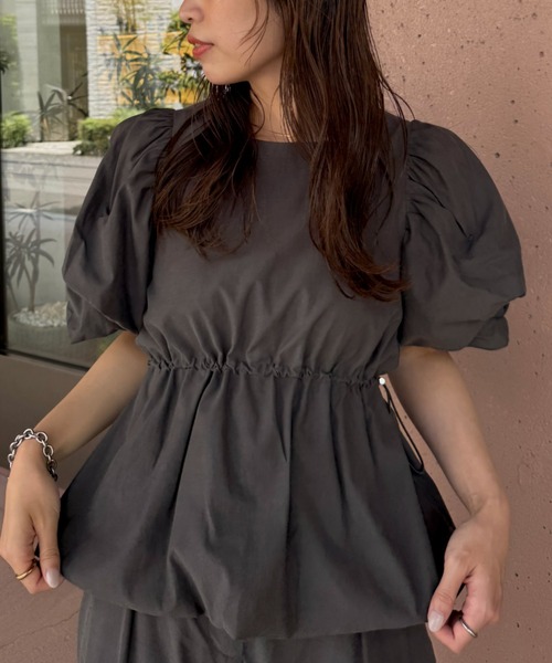 セール】balloon volume sleeve peplum BL（シャツ/ブラウス
