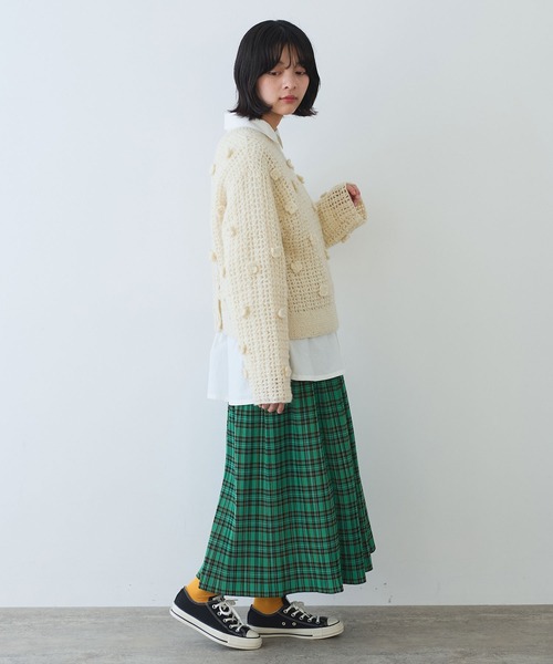 bulle de savon（ビュルデサボン）の「ネパールハンドニット おはなカーディガン（カーディガン/ボレロ・レディース・ホワイト・FREE）」の14枚目の写真