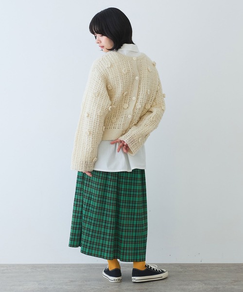 bulle de savon（ビュルデサボン）の「ネパールハンドニット おはなカーディガン（カーディガン/ボレロ・レディース・ホワイト・FREE）」の15枚目の写真