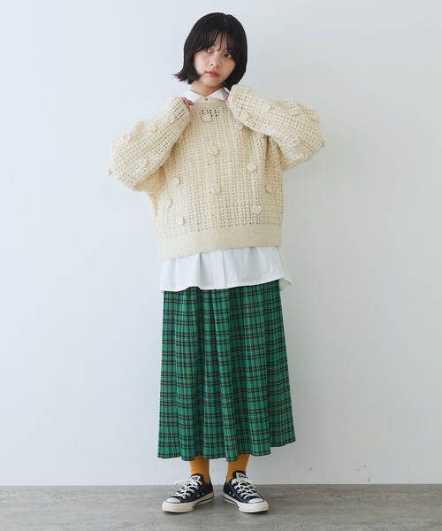 bulle de savon（ビュルデサボン）の「ネパールハンドニット おはなカーディガン（カーディガン/ボレロ・レディース・ホワイト・FREE）」の17枚目の写真