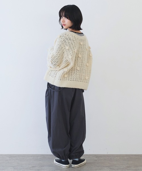 bulle de savon（ビュルデサボン）の「ネパールハンドニット おはなカーディガン（カーディガン/ボレロ・レディース・ホワイト・FREE）」の20枚目の写真