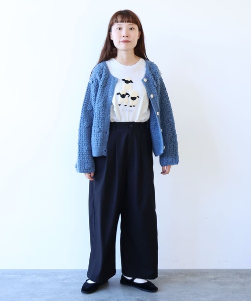 ★最終価格 HAU ハンドニットカーディガン ネパール CREDONA（クレドナ） カーディガン Nepal hand knit CD/ネパールハンド