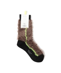 Ray BEAMS(Cr[X)TRICOTE / SIDE LINE FAKE FUR SOCKS(\bNX/C)