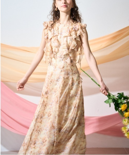 ERADIE エラディエ　ランダムラッフルプリントワンピース Random Raffle Print One piece ランダムラッフルプリントワンピース