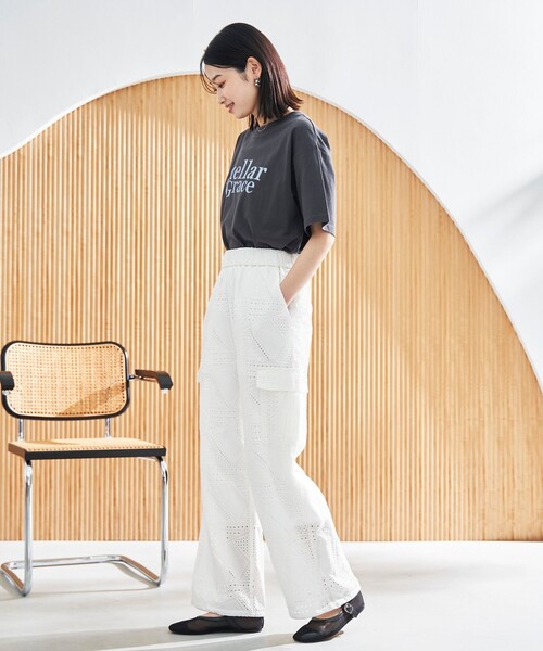 coen（コーエン）の「【スザンヌさんコラボ】Suuエンブロレースカーゴパンツ（カーゴパンツ・レディース・ブラック/オフホワイト・L/M）」の12枚目の写真