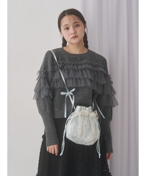 merry jenny(メリージェニー)の「Butterfly チュールポシェット(ショルダーバッグ・レディース・ピンク/ブルー/アイボリー・FREE)」の6枚目の写真