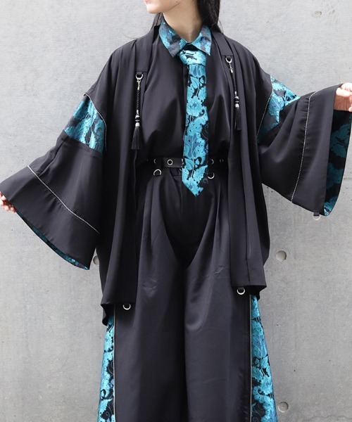 REZEN タッセル付狩衣切替羽織 ターコイズブルー M REZEN（リゼン）の「タッセル付狩衣切替羽織（その他アウター