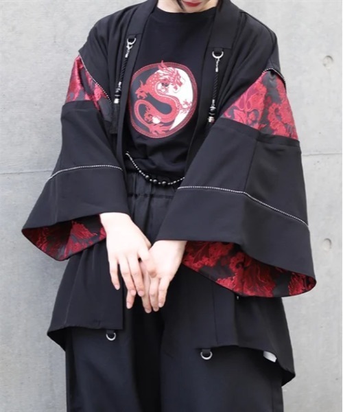 REZEN タッセル付狩衣切替羽織 ターコイズブルー M REZEN コート ジャケット タッセル付狩衣切替羽織 メンズ